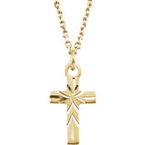 14K Yellow 9.5x6.5mm Youth Cross Necklace