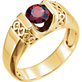 14K White Men's Mozambique Garnet Ring