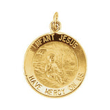 14K Yellow 12mm Infant Jesus Medal