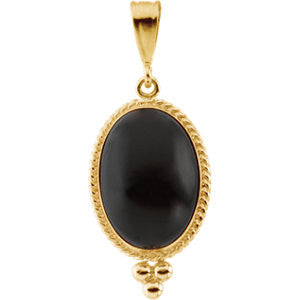 Genuine Onyx Cabochon Pendant