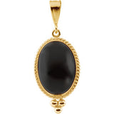 Genuine Onyx Cabochon Pendant