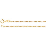 14K Yellow 1.25mm Figaro 7" Chain