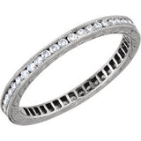 14K White Blue Sapphire & 1-4 CTW Diamond Eternity Band Size 7