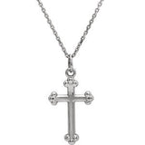 14K White 14x10mm Cross Pendant