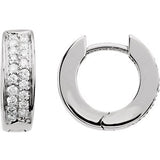 14K White 1-3 CTW Diamond Hoop Earrings