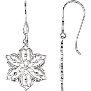 Sterling Silver Decorative Dangle Earrings