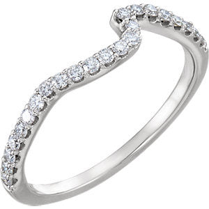 14K White 1/5 CTW Diamond Band for 5.8mm Round Engagement Ring