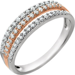 14K White & Rose 3-8 CTW Diamond Ring