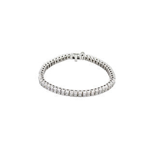 18K White 9 CTW Diamond Line 7.25" Bracelet