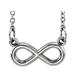 Sterling Silver Tiny Posh Infinity-Inspired 16-18" Necklace