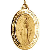 Sterling Silver 28.5x17.75mm Oval Miraculous Medal 24" Necklace