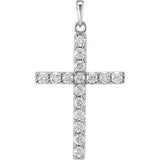 14K Yellow .50 CTW Diamond Cross Pendant