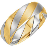 14K Yellow & White 6mm Hand Woven Band Size 6