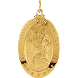 14K Yellow 25x18mm Oval St. Christopher Medal