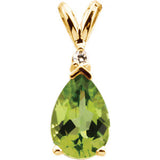 Genuine Peridot & Diamond Pendant