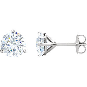 14K White 1-5 CTW Diamond Friction Post Stud Earrings