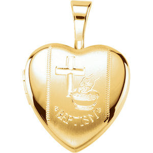 Sterling Silver Baptism Heart Locket