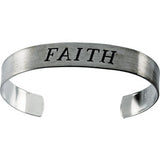 Sterling Silver Antiqued "Faith" Cuff Bracelet