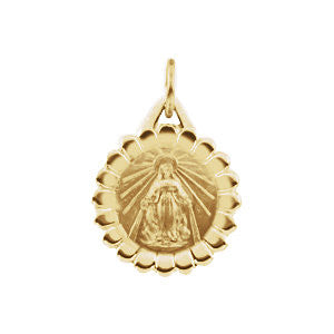 14K Yellow 13x11mm Miraculous Medal