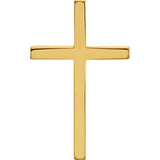 14K White 25.75x15.75mm Cross Pendant