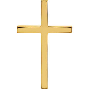 14K White 25.75x15.75mm Cross Pendant