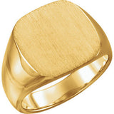 10K Yellow 16mm Men's Solid Signet Ring