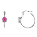 Sterling Silver BFlower™ Rose CZ Dangle Earrings