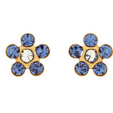 14K Yellow Imitation "July" Youth Birthstone Flower Inverness Piercing Earrings