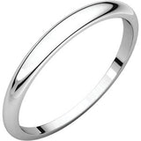 Platinum 6mm Half Round Tapered Band