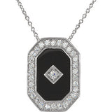 Onyx & Cubic Zirconia Necklace