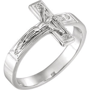 Sterling Silver Crucifix Chastity Ring Size 8