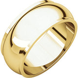 14K Yellow 7mm Half Round Edge Band