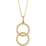 14K Yellow Interlocking Circle Rope Necklace