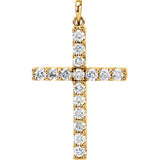 14K Yellow .50 CTW Diamond Cross Pendant