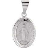 14K Yellow 15x11.5mm Oval Hollow Miraculous Medal