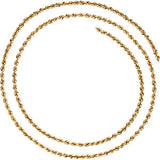 14K Yellow 2.5mm Rope 7" Chain