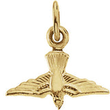 14K Yellow 9x12mm White Dove Pendant