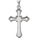 14K White 15x11mm Cross Pendant