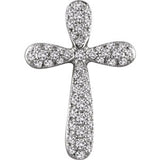 14K Yellow 1/4 CTW Diamond Cross Pendant