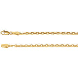 14K Yellow 2.5mm Diamond-Cut Cable 7" Chain