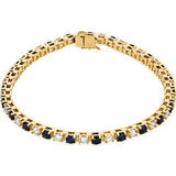 14K Yellow Blue Sapphire & 2 1-3 CTW Diamond Bracelet