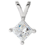 14K White 1-4 CTW Diamond Pendant