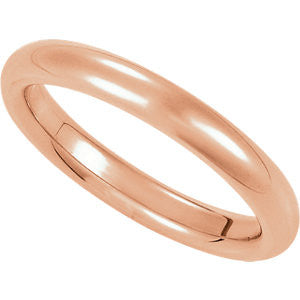 14K Rose 3mm Comfort Fit Band