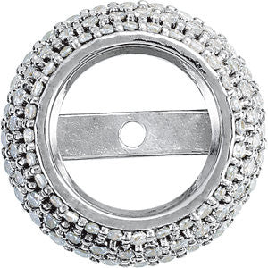 14K White .36 CTW Diamond Pre-set Halo-Style Trim