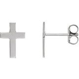 14K Yellow 7x5mm Cross Earrings