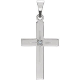 14K Yellow 27x18mm Diamond Cross Pendant