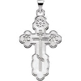 Sterling Silver 26x17mm Orthodox Cross Pendant with Packaging