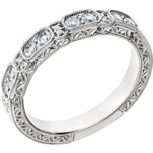 14K White 3-8 CTW Diamond Band