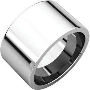 Sterling Silver 12mm Flat Comfort Fit Band