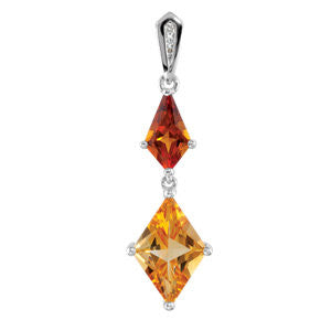 Madeira Citrine, Citrine & Diamond Pendant